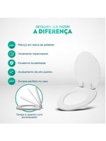 Assento Sanitário Poliester Soft Close Spot Para Vaso Deca