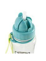 Garrafa escolar 350ml pug com canudo azul