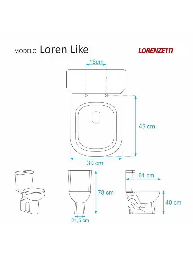 Assento Sanitário Poliéster Loren Like Branco Lorenzetti