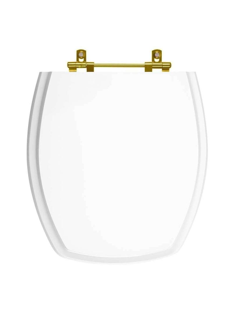 Assento Sanitário Thema Branco Para Vaso Incepa Com Ferragem Dourada