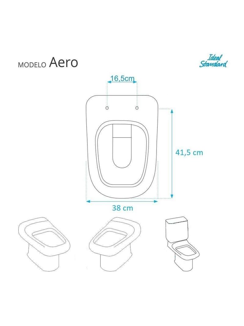 Assento Sanitario Aero Branco Para Vaso Ideal Standard