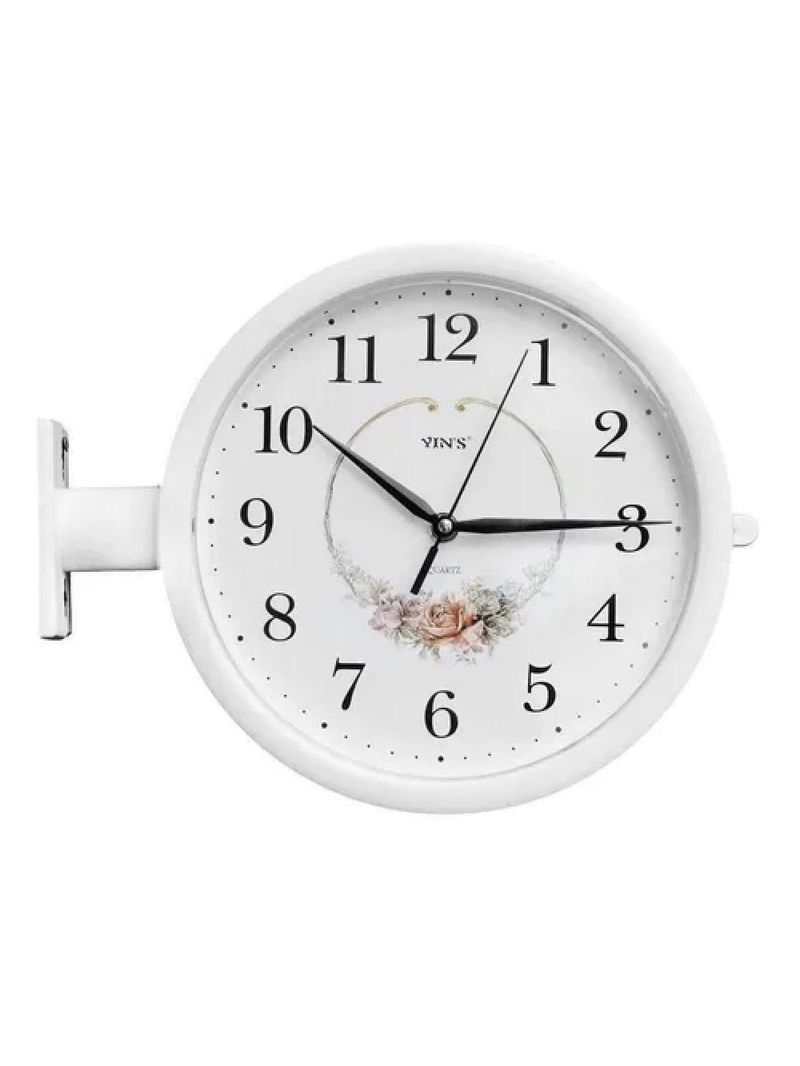 Relogio De Parede Dupla Face Vintage Estaçao De Trem Decorativo Retro Branco Luxo