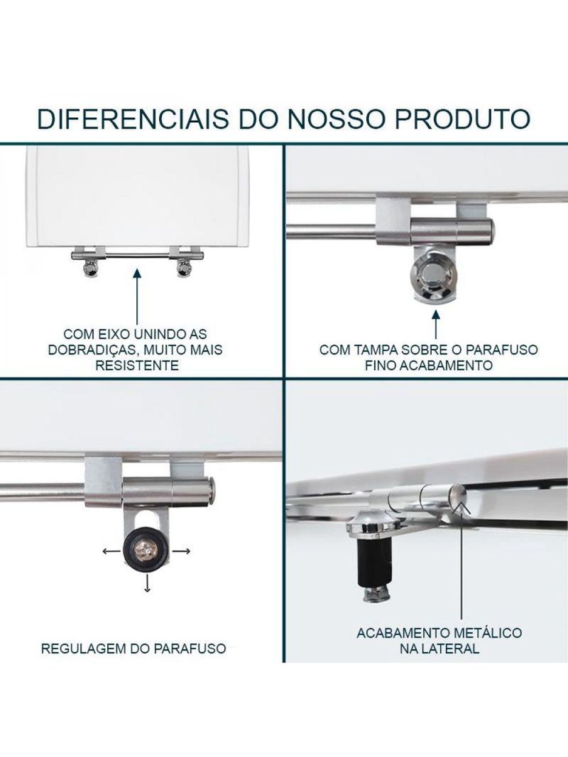Assento Sanitário Acrílico Rodas Branco Sensea
