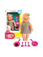 Boneca Babidu Papinha Com Acessórios De Cozinha