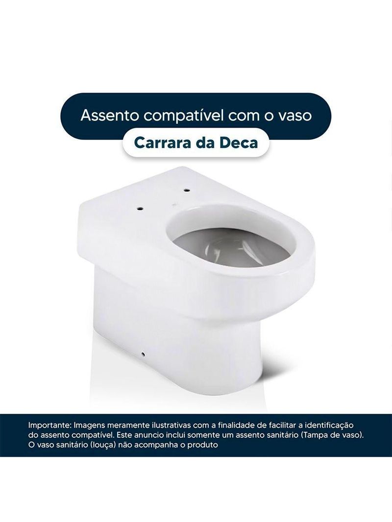 Assento Sanitario Poliester Carrara Creme Para Vaso Deca