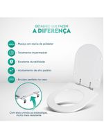 Assento Sanitario Poliester Carrara Creme Para Vaso Deca