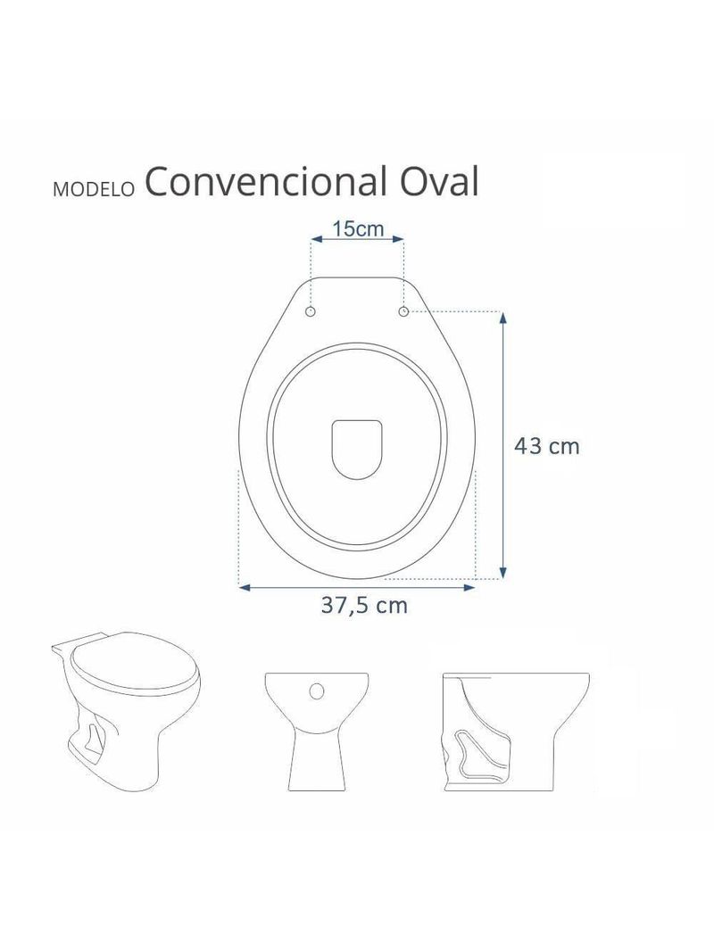 Assento Sanitário Poliéster Convencional Branco