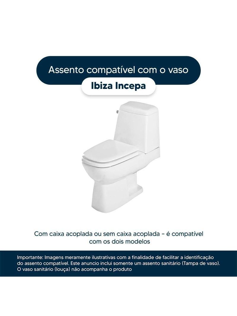Assento Sanitário Ibiza Bone (bege) Para Louça Incepa