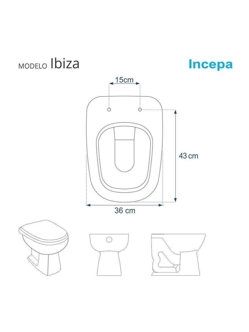 Assento Sanitário Ibiza Bone (bege) Para Louça Incepa