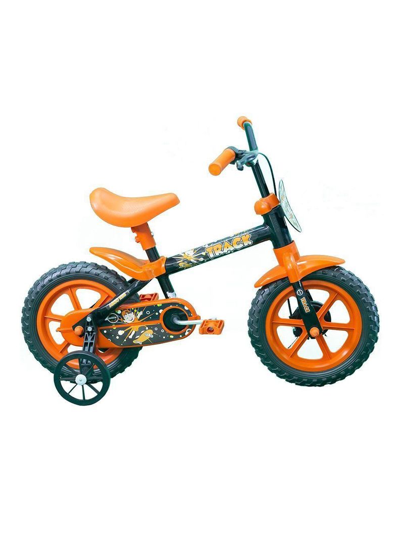 Bicicleta Infantil Track Arco Íris Aro-12 Preto/Laranja