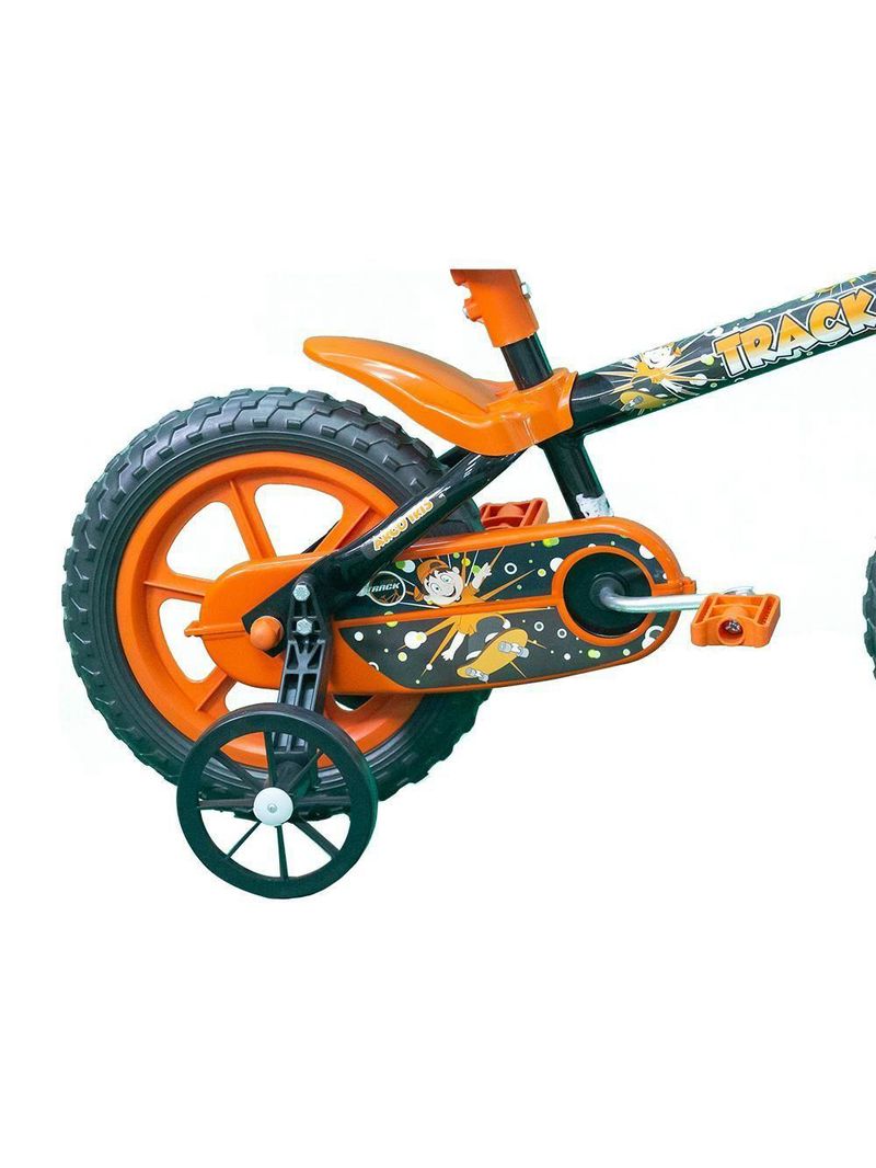 Bicicleta Infantil Track Arco Íris Aro-12 Preto/Laranja