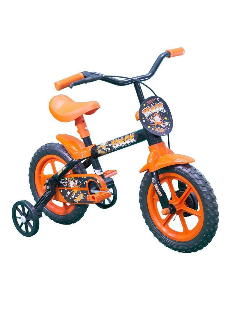 Bicicleta Infantil Track Arco Íris Aro-12 Preto/Laranja