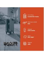 Kit Mala De Viagem ABS 2 Peças Adventure E Action Fortt Vermelha MAB01-VR