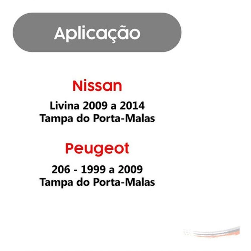 Amortecedor de Mola a Gás da Tampa do porta-malas Hilux Sw4 G3 Após 16 Compatível com Nissan Livina