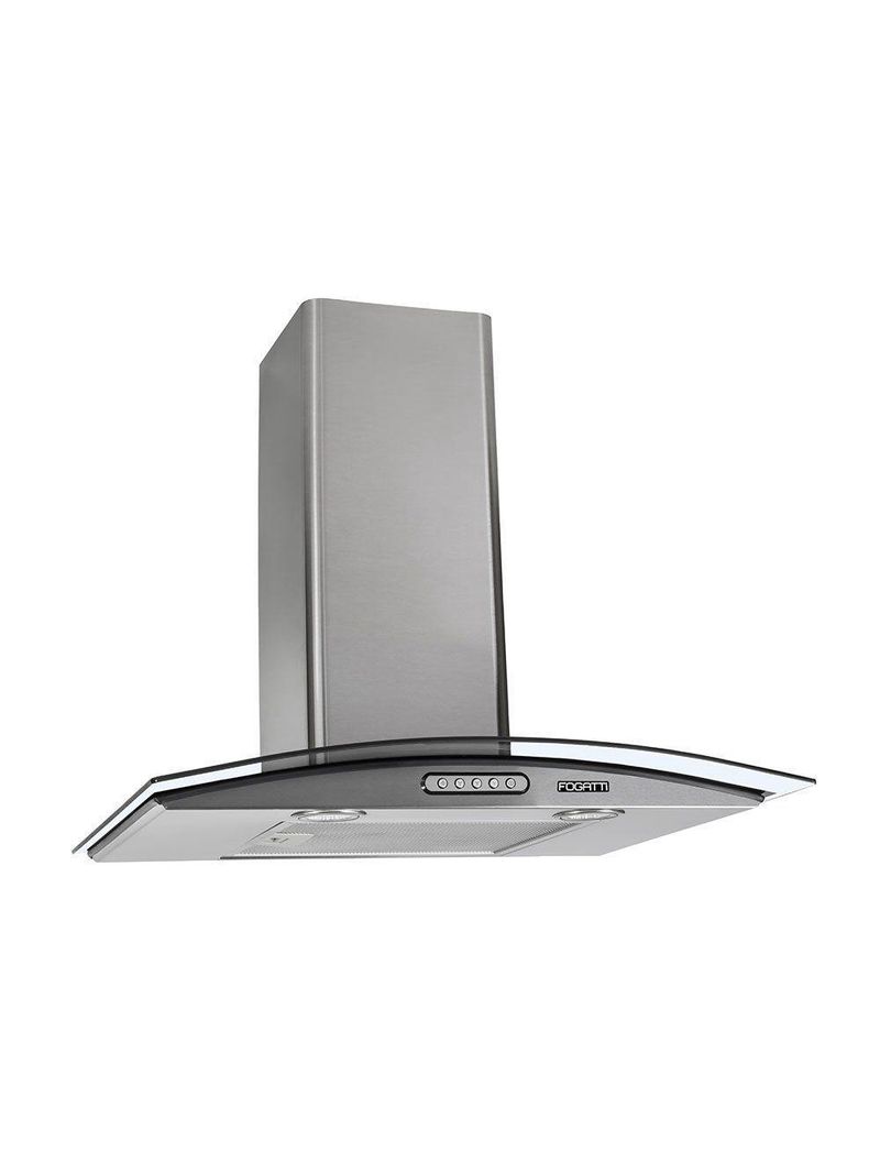 Coifa De Parede 60cm Vidro Curvo Duto Slim Fogatti Inox 220V
