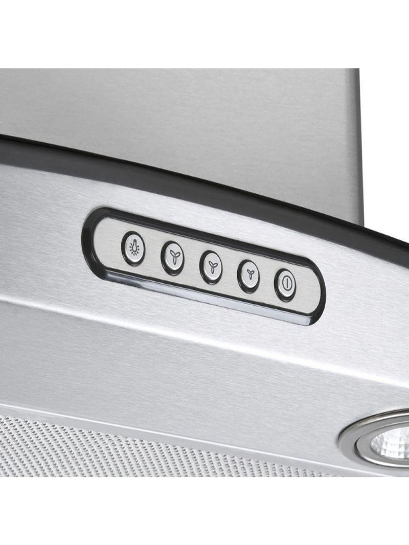 Coifa De Parede 60cm Vidro Curvo Duto Slim Fogatti Inox 220V