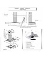 Coifa De Parede 60cm Vidro Curvo Duto Slim Fogatti Inox 220V