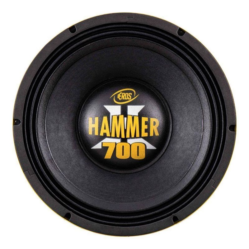 Alto Falante Automotivo E12 Hammer 12" 700W RMS 4R Amarelo para Sistemas de Som Eros