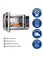 Micro-ondas Industrial Saro Em Aço Inox 34l Digital 220V 1000w Mc22