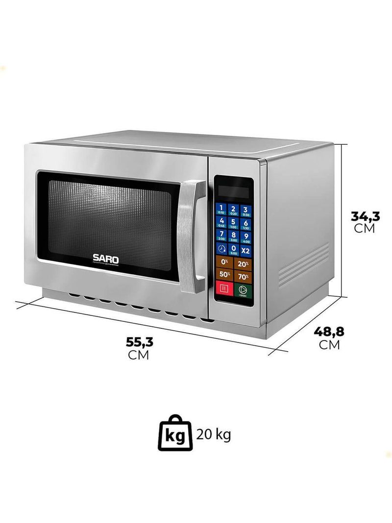 Micro-ondas Industrial Saro Em Aço Inox 34l Digital 220V 1000w Mc22