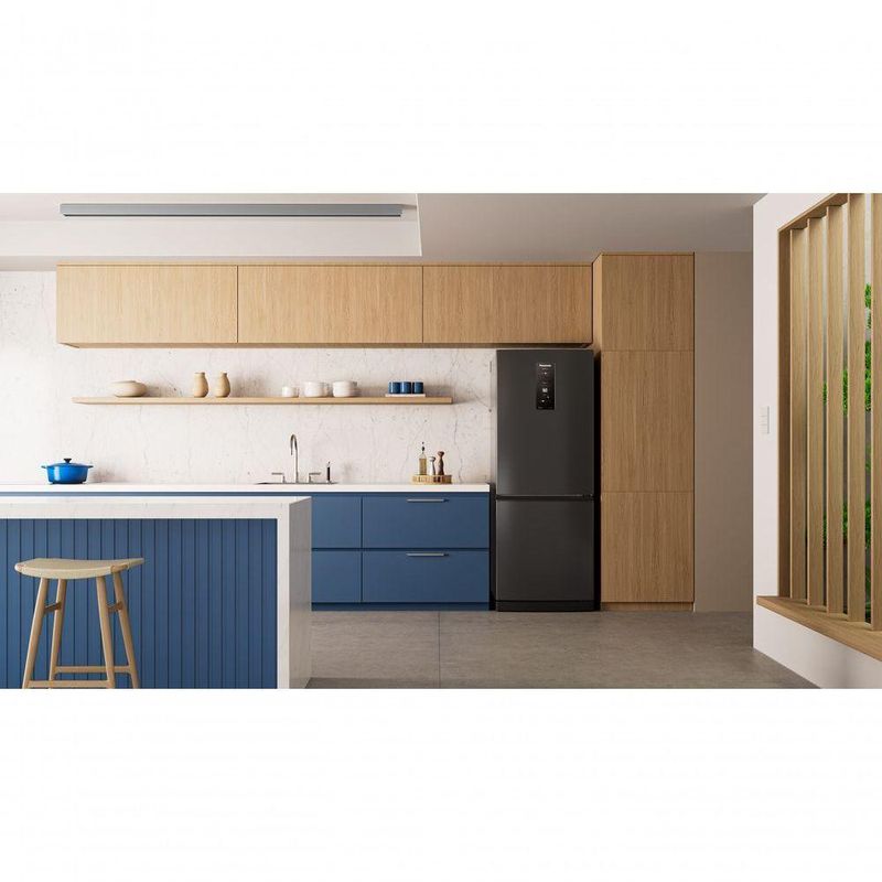 Geladeira Intuitive Panasonic Frost Free Inverter 475L Black Inox Look NR BB64PV2B NR BB64PV2BB 220V