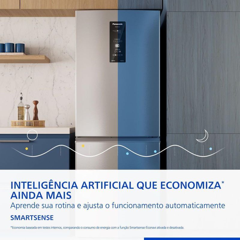 Geladeira Intuitive+ Panasonic Frost Free Inverter 475L Aço Escovado NR BB64PV2X NR BB64PV2XA 110V