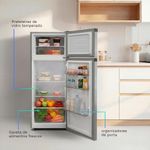 Geladeira Refrigerador HQ 230 Litros Duplex Defrost, Baixo Consumo A+++ Cinza HQ-230RDFS 110V