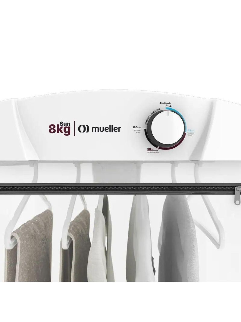Secadora Mueller Sun 8 Kg Design Moderno 6 Cabides Branco 220V