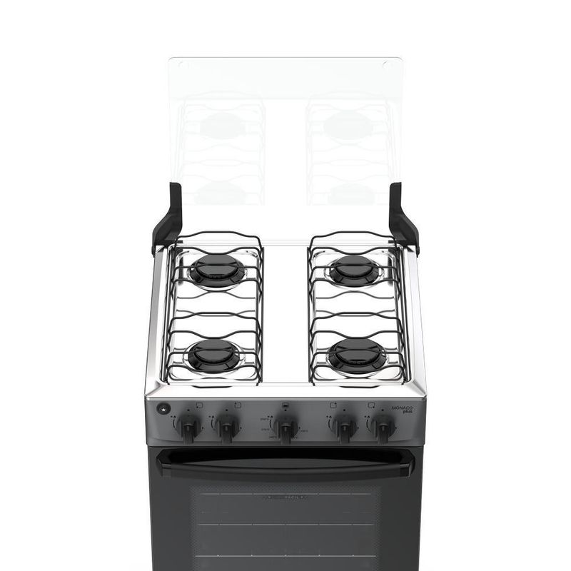 Fogão 4 Bocas Atlas Mônaco Plus Mesa Inox Bivolt Titanium