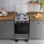Fogão 4 Bocas Atlas Mônaco Plus Mesa Inox Bivolt Titanium