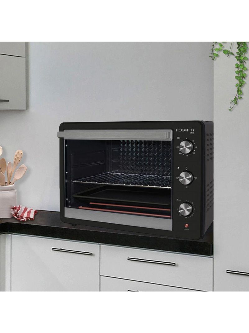 Forno Elétrico De Bancada 60Litros Fogatti Black I60Preto 220V