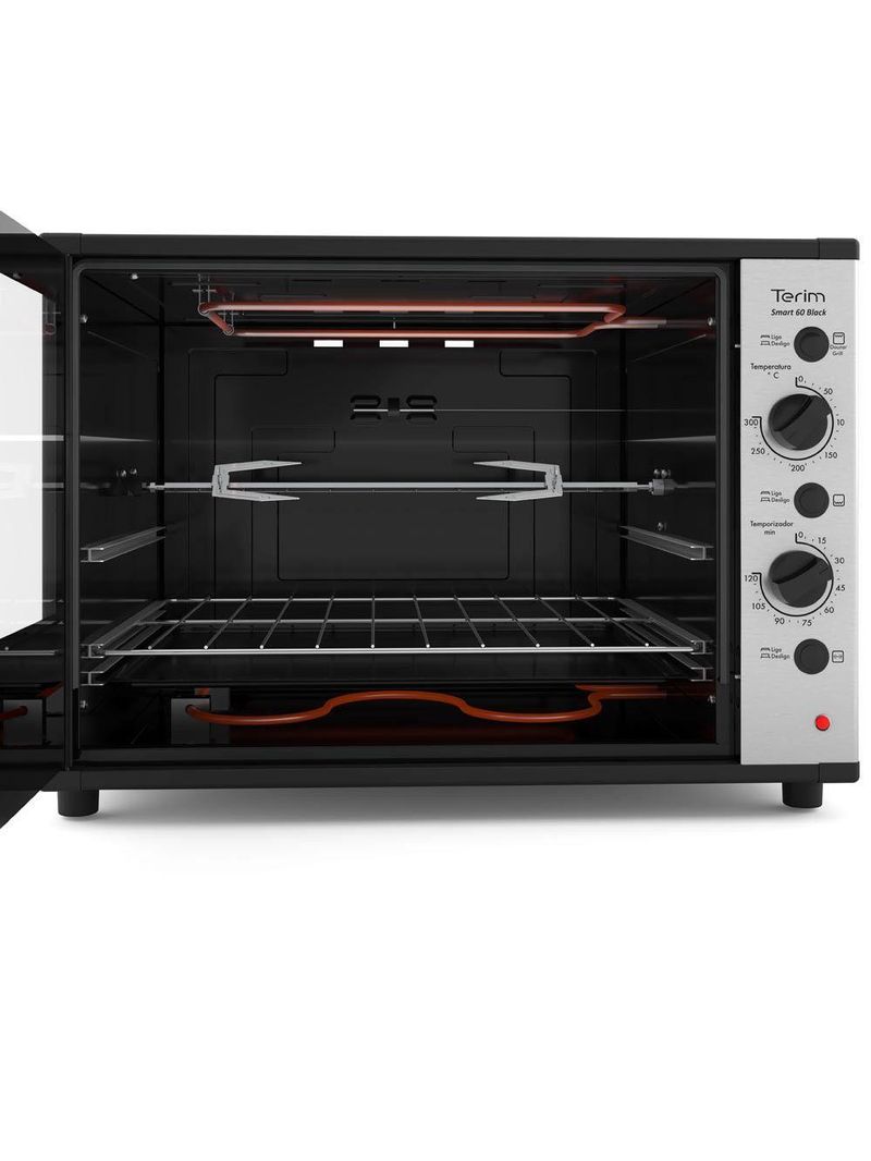 Forno Terim Elétrico Bancada Smart60 Black Com Espeto 60l Preto 220V