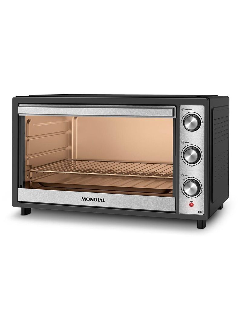Forno Elétrico 60L Family Grill Inox Mondial Preto/inox FRN-60-BI 220V