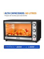 Forno Elétrico 60L Family Grill Inox Mondial Preto/inox FRN-60-BI 220V
