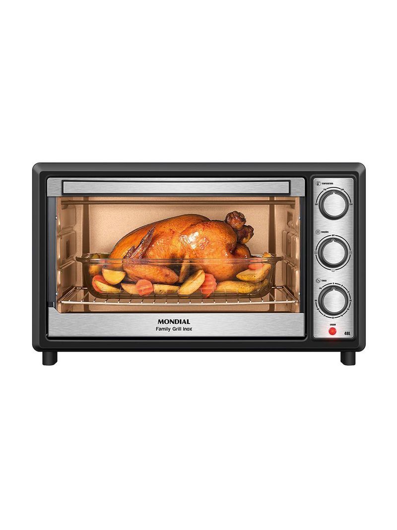 Forno Elétrico 48L Family Grill Inox Mondial Preto/inox 1800W FRN-48-BI 110V