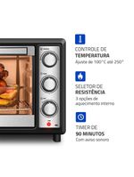 Forno Elétrico 48L Family Grill Inox Mondial Preto/inox 1800W FRN-48-BI 110V