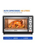 Forno Elétrico 48L Family Grill Inox Mondial Preto/inox 1800W FRN-48-BI 110V