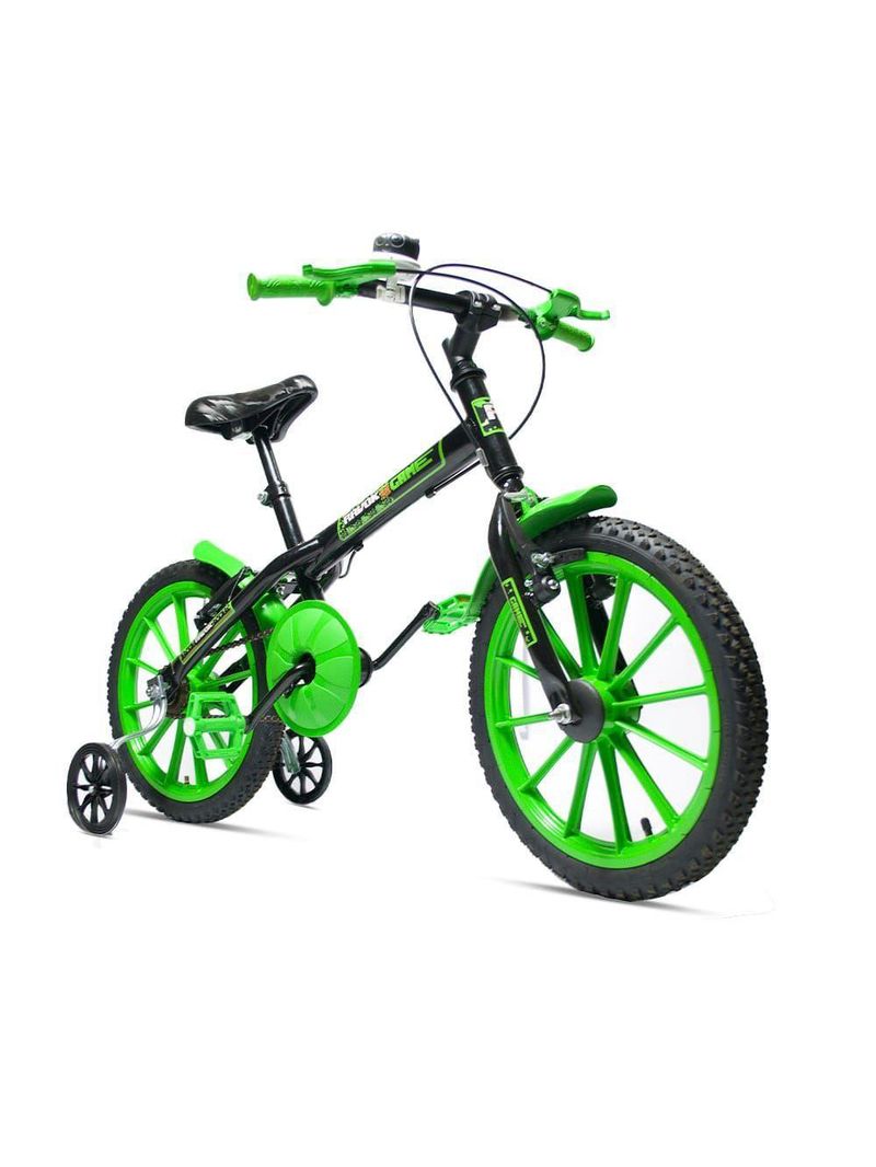 Bicicleta Bike Infantil Aro 16 Ravok com Rodinhas 3 a 7 Anos – Cor: Verde