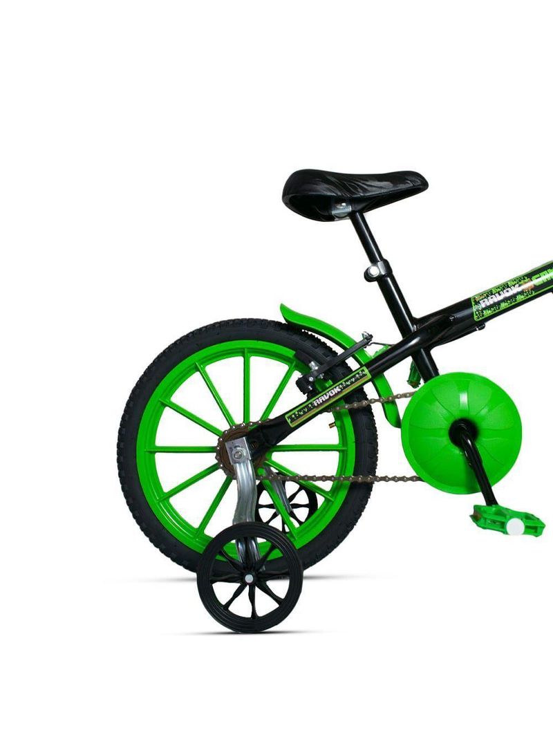 Bicicleta Bike Infantil Aro 16 Ravok com Rodinhas 3 a 7 Anos – Cor: Verde