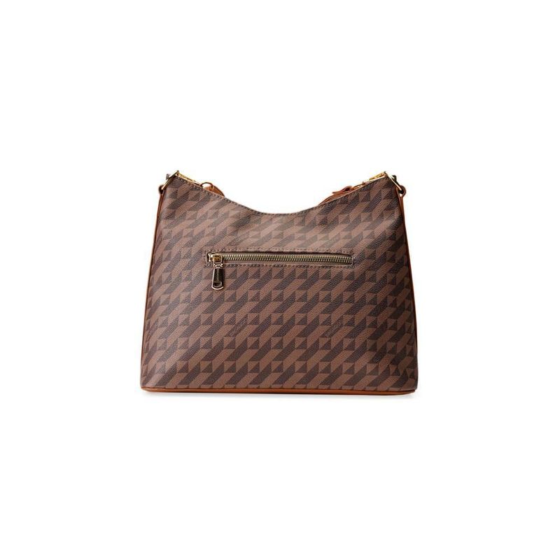 Bolsa transversal feminina média hobo monograma bg marrom