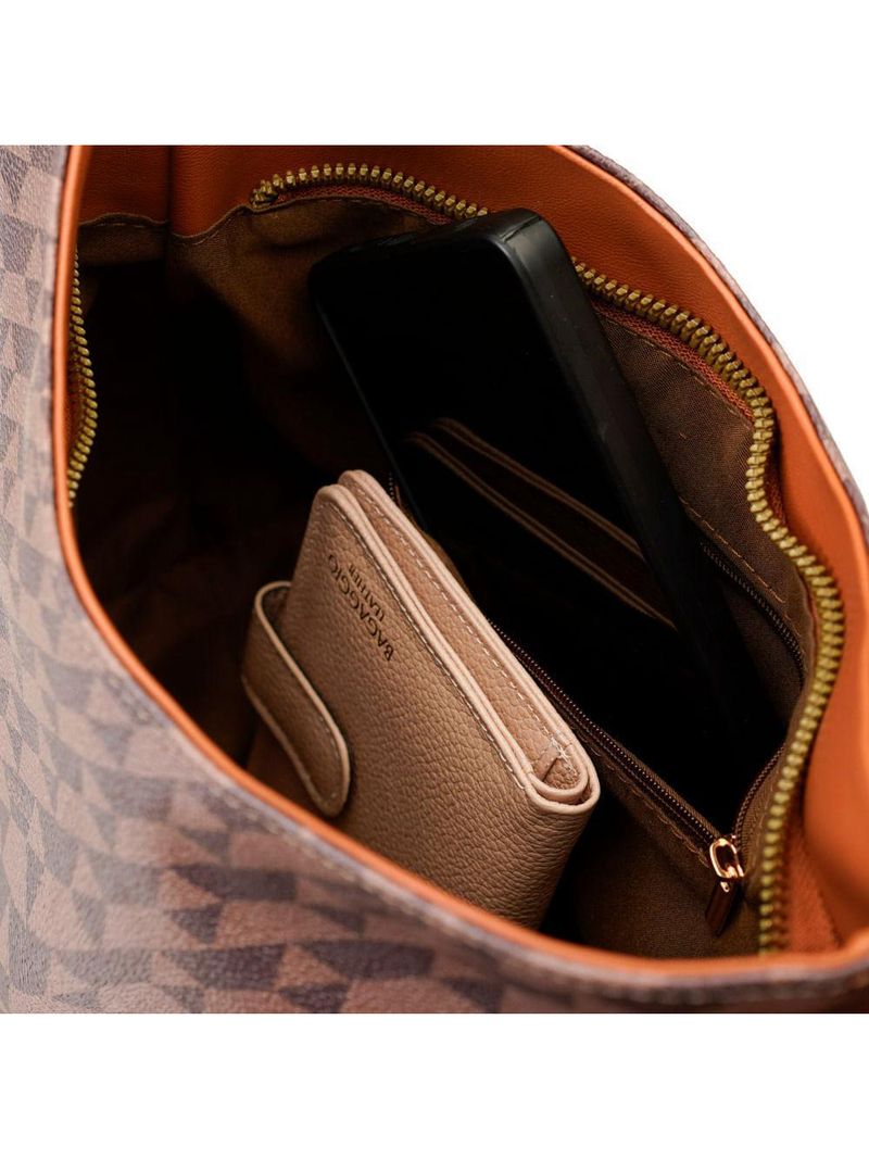 Bolsa transversal feminina média hobo monograma bg marrom
