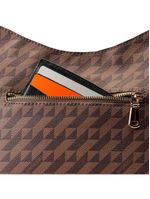 Bolsa transversal feminina média hobo monograma bg marrom