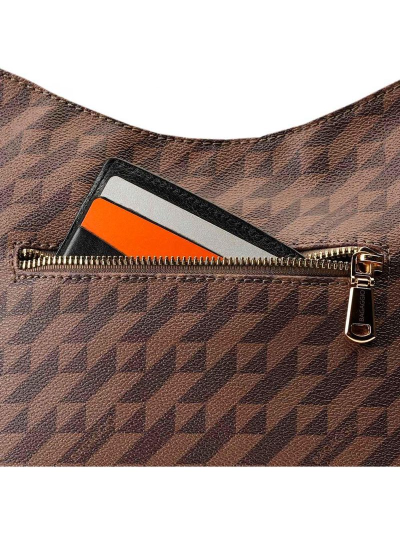 Bolsa transversal feminina média hobo monograma bg marrom