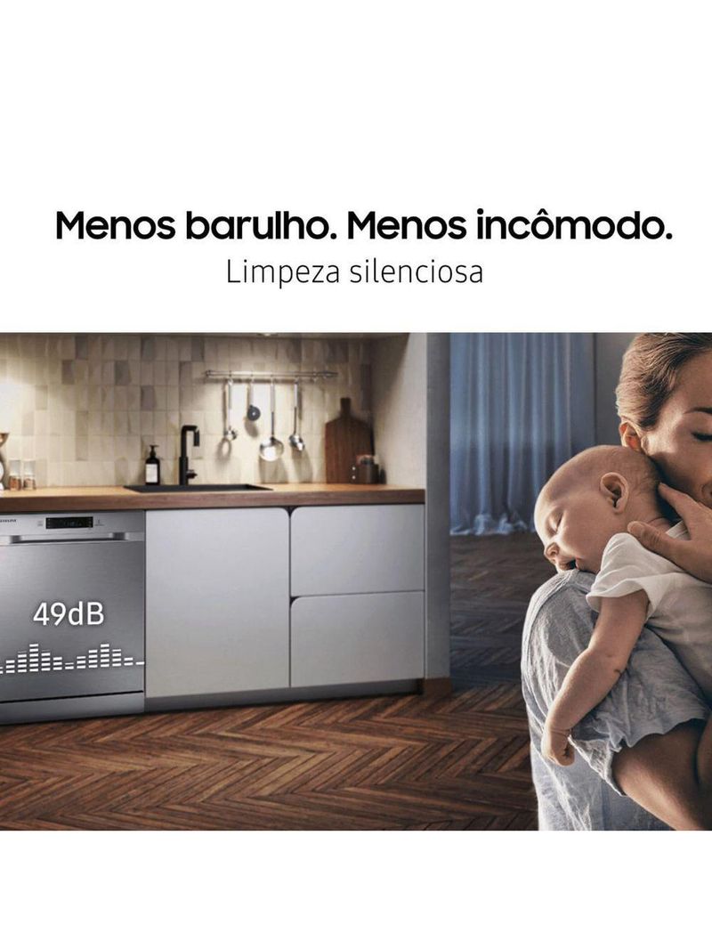 Lava-louças Samsung Inox 14 Serviços 110v Dw60c7050fs/az