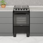 Fogão 4 Bocas A Gás Com Tampa Premium Plus Realce CR227 Preto Bivolt