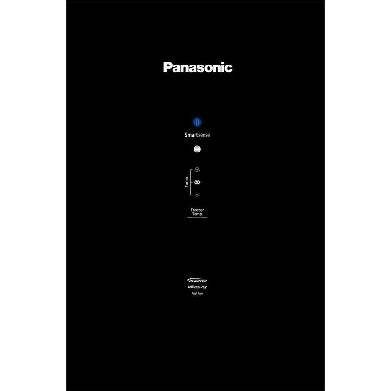 Geladeira Intuitive+ Panasonic Frost Free Inverter 407L Black Glass NR BB41GV2B NR BB41GV2BA 110V