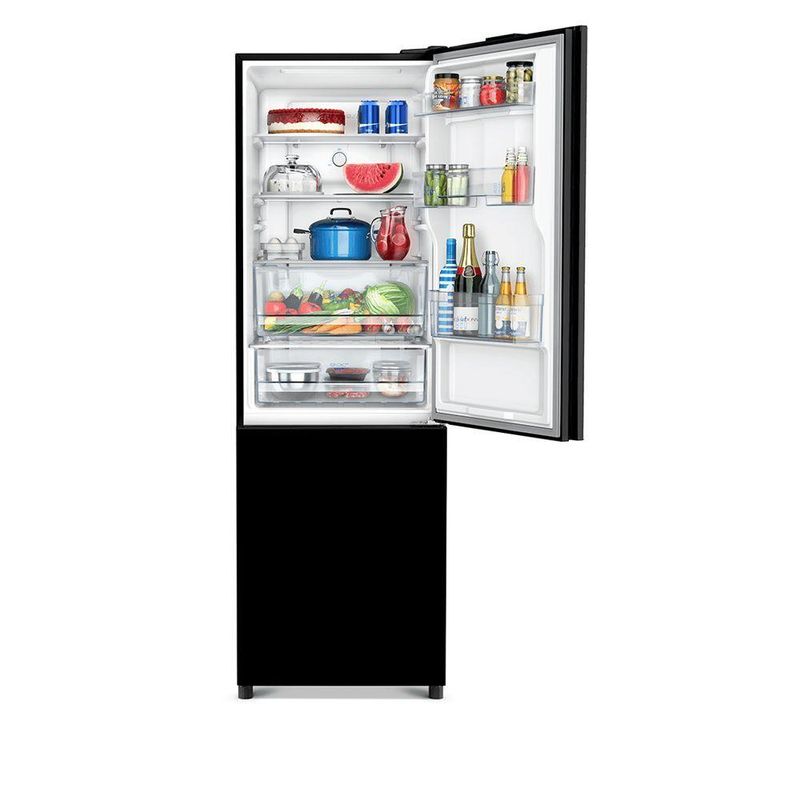 Geladeira Intuitive+ Panasonic Frost Free Inverter 407L Black Glass NR BB41GV2B NR BB41GV2BA 110V