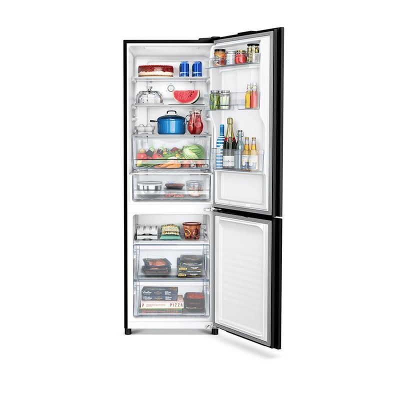 Geladeira Intuitive+ Panasonic Frost Free Inverter 407L Black Glass NR BB41GV2B NR BB41GV2BA 110V