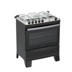 Fogão 5 Bocas Atlas Agile Up Automático Mesa Inox Preto Bivolt