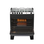 Fogão 5 Bocas Atlas Agile Up Automático Mesa Inox Preto Bivolt